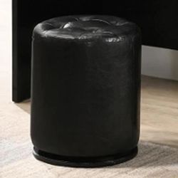 Crown Mark Morgan Black Round Swivel Stool