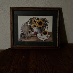 Sunflowers And A Bird tree Painting