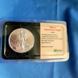 Millennium Siver Eagle With Red Toning, B.U., Perfect!