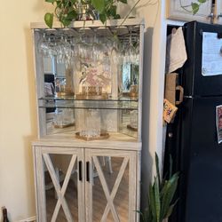 Whitewash corner spacer bar cabinet 