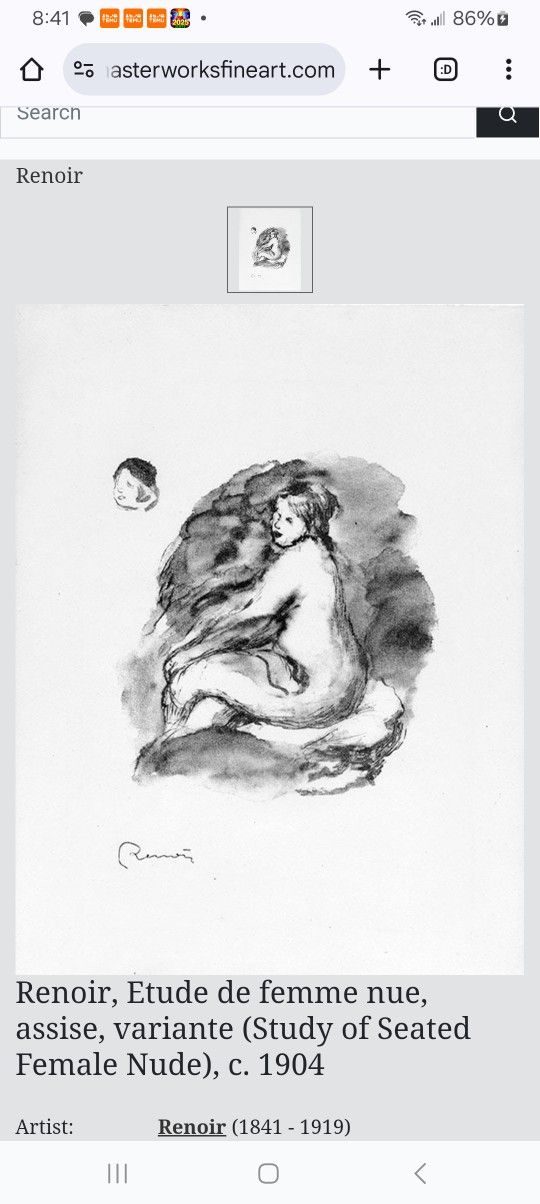 Renior Originall Lithograph Artwork