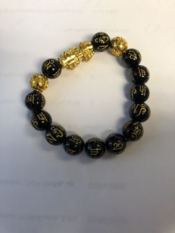 FENG SHUI BLACK OBSIDIAN WEALTH BRACELET