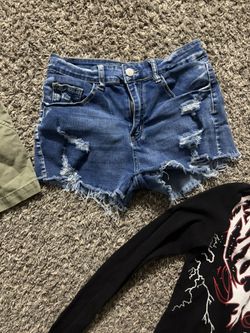 Distressed Denim Shorts