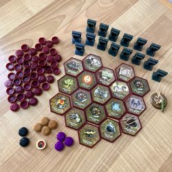 Heroscape Game Parts Lot - Glyphs, Wound & Round Markers, Grenade & 1 Figure