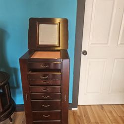 Antique Clawfoot Jewelry Cabinet 