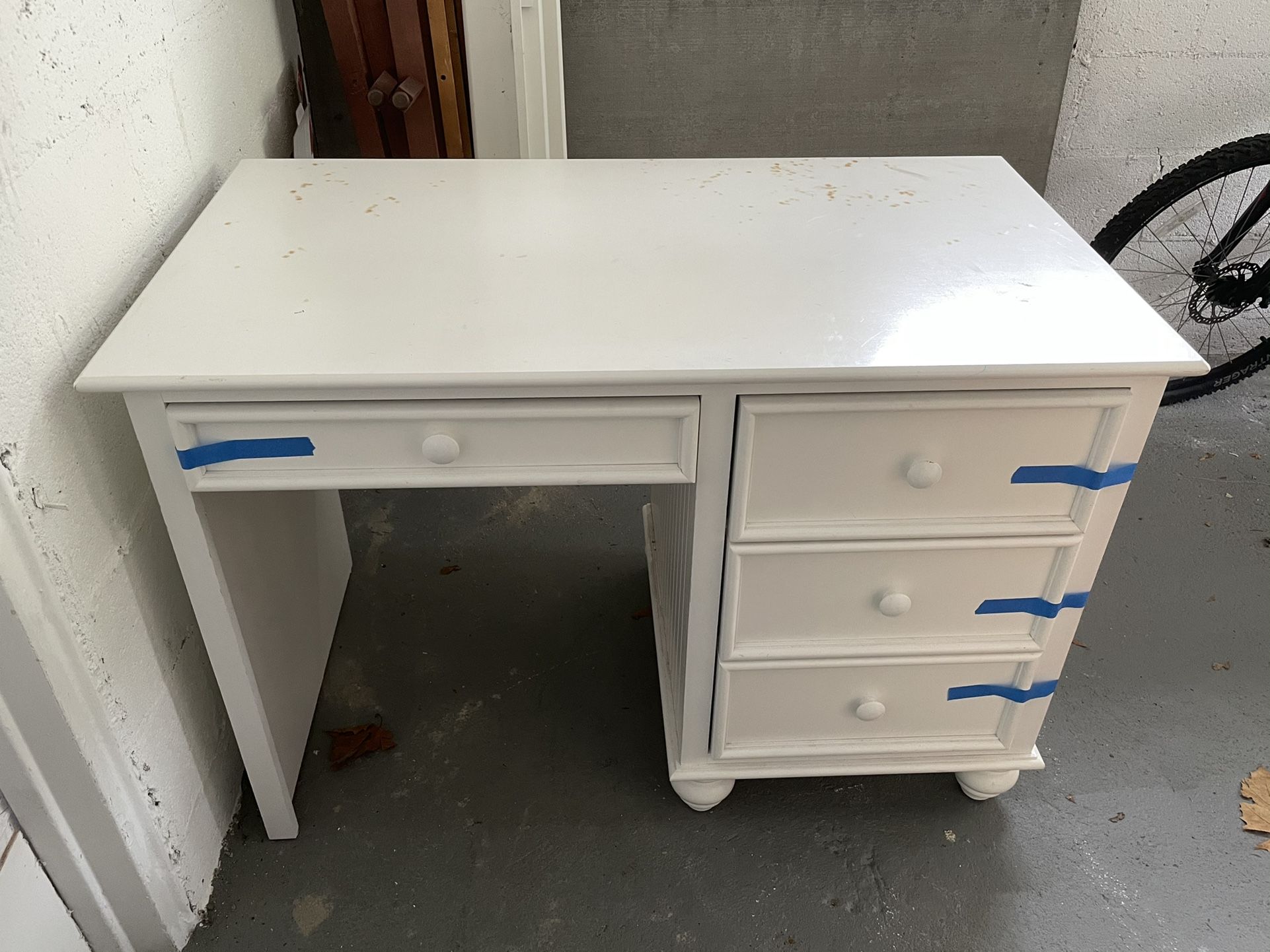 White (Birch Wood) Desk With Matching Chair