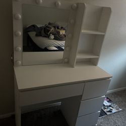 White Vanity Desk 