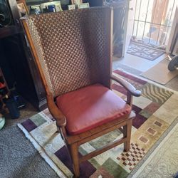 Beautiful Wing Back Chair. New Upholstery  On Seat Cushion.