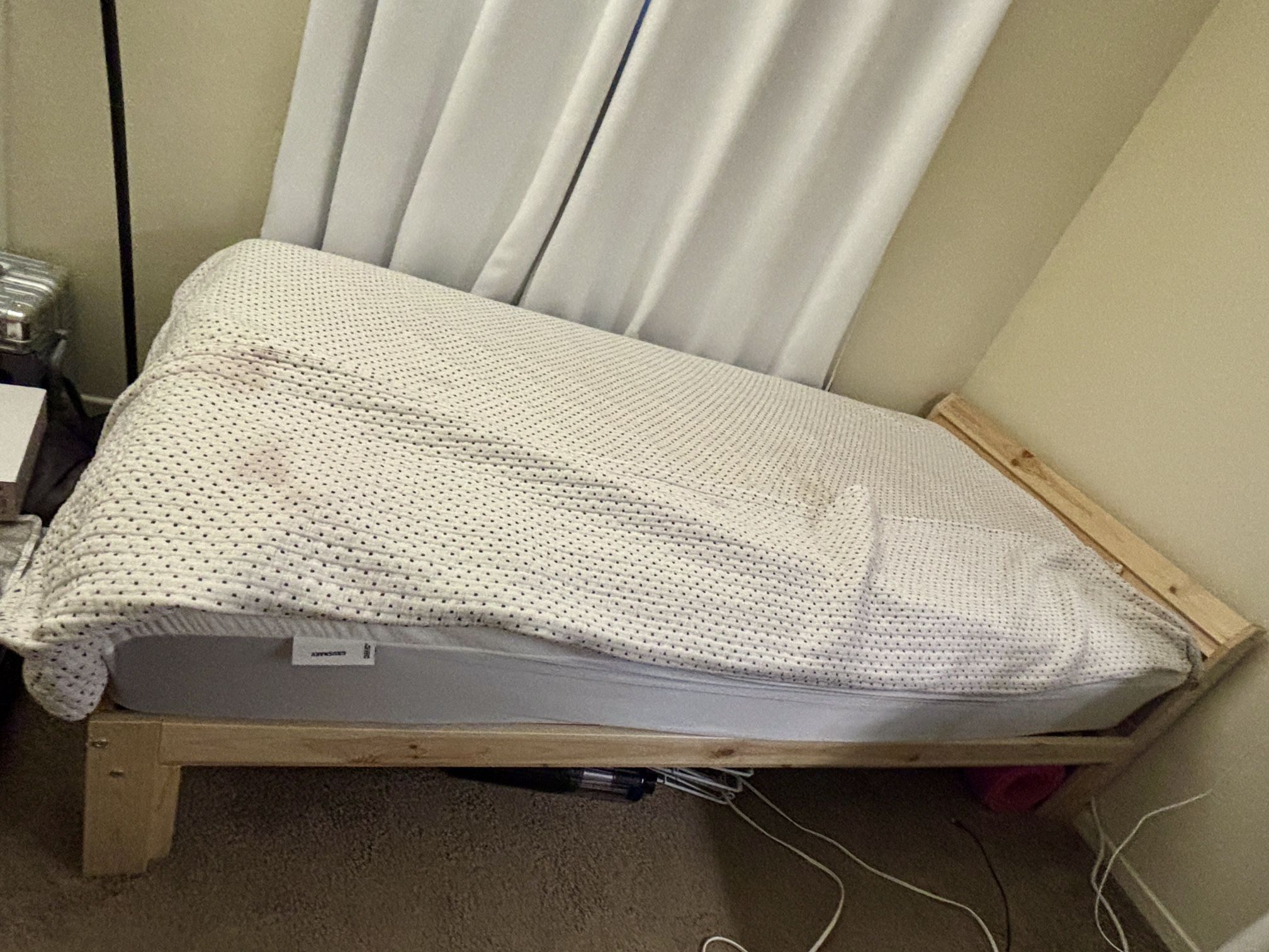 Bed Frame, Floor Lamp, Shoe Rack