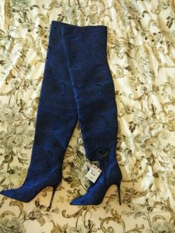 Blue Zara thigh high boots for Sale in Redlands CA OfferUp