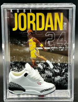 Michael Jordan 3D Shadow Box with matching sneaker to a  Kobe Jordan Promo Card