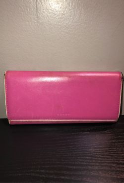 Vintage Coach pink leather bifold wallet