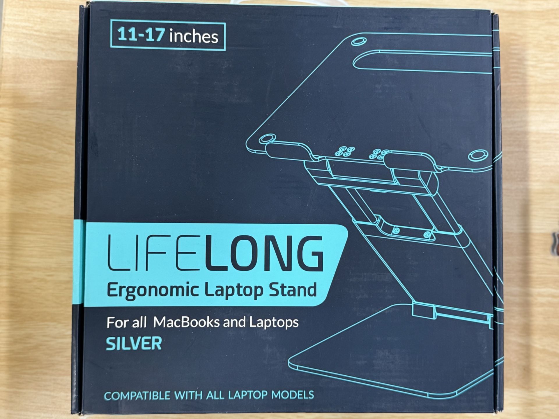 Ergonomic Adjustable Laptop Riser - Fits 10-17 Inch Laptops & MacBooks - Portable Desk Stand