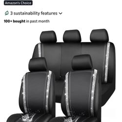 CAR PASS Bling Diamond Car Seat Covers Full Set