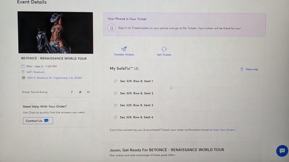 Beyonce Renaissance Tour Tickets