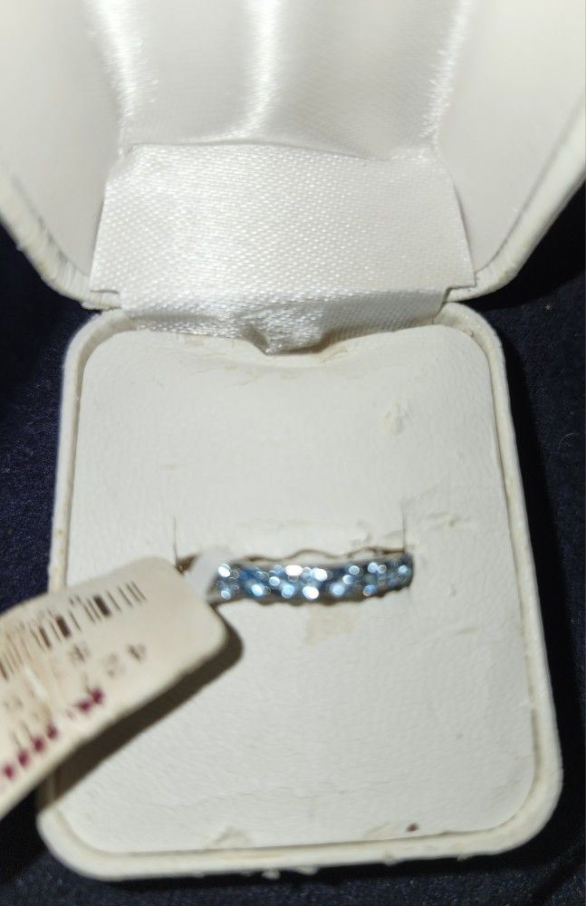Blue Topaz Gold Band Ring