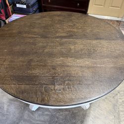 Antique Solid Oak Table  With Or Without Chairs 