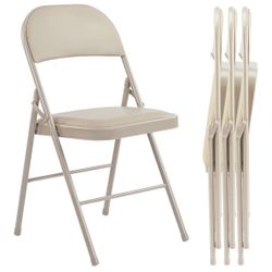 Padded Metal Folding Chairs - 4 Pack New