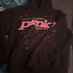 real pink spider hoodie