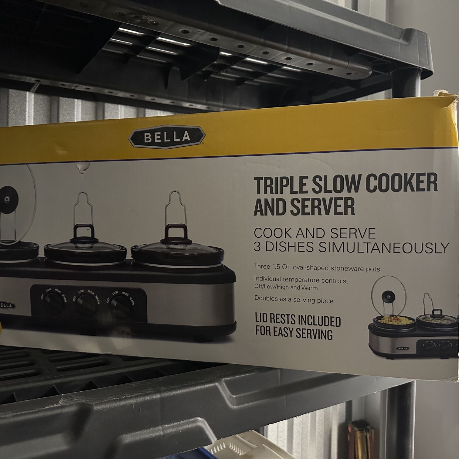 BELLA Triple Slow Cooker and Server 