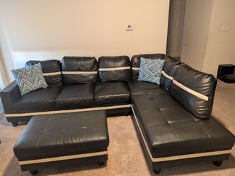 L sectional couch with ottoman