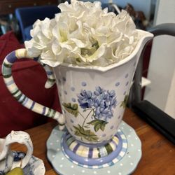 Pretty Light Blue And White Pitcher