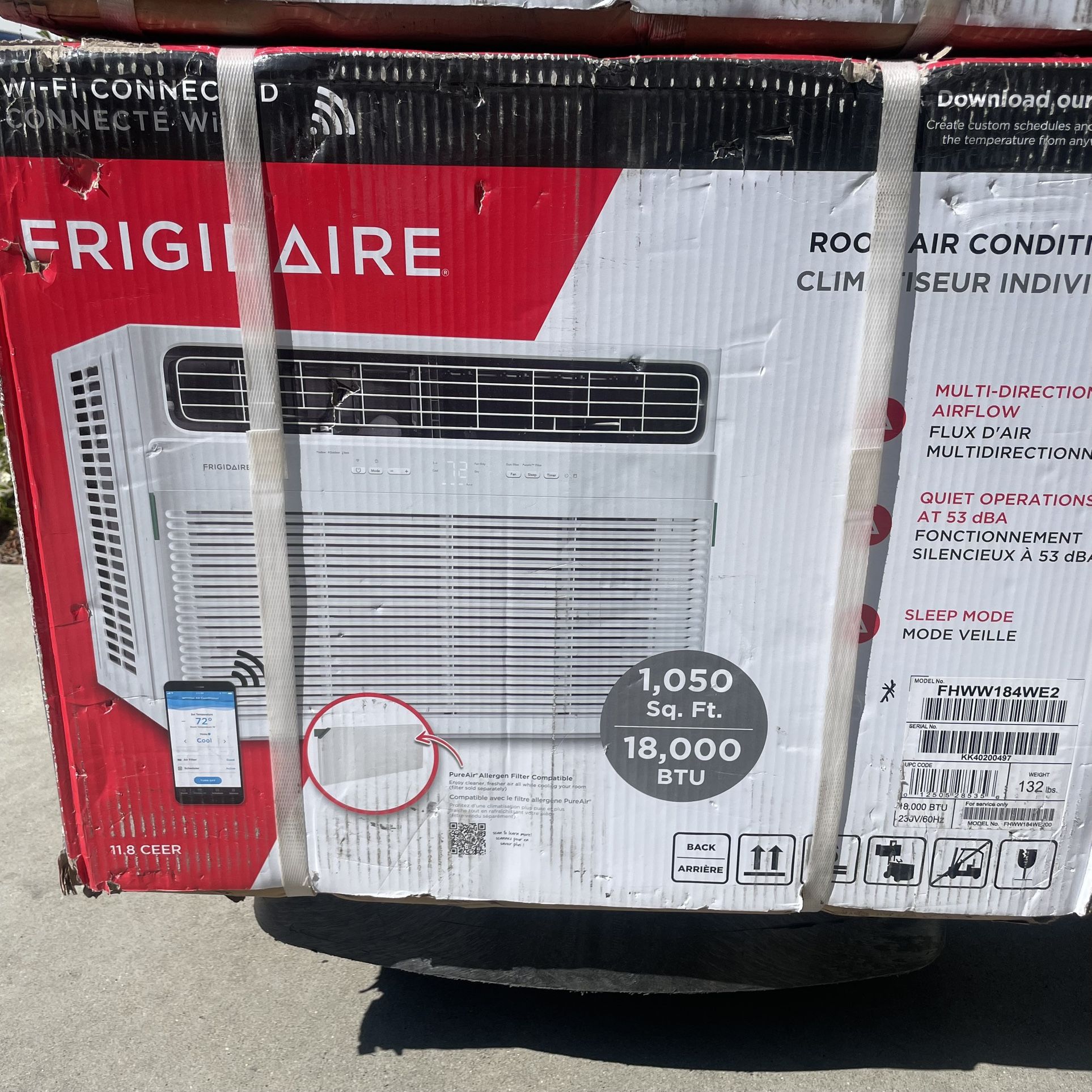 Frigidaire 18,000 BTU Window Room Air Conditioner AC with Wi-Fi -covers up to 1050sq ft