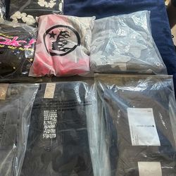 Denim tears, hellstar, spider hoodies, purple and ksubi jeans