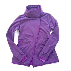 IVIVVA By Lululemon Girls 12 Purple Fleece Lined Wrap Jacket 