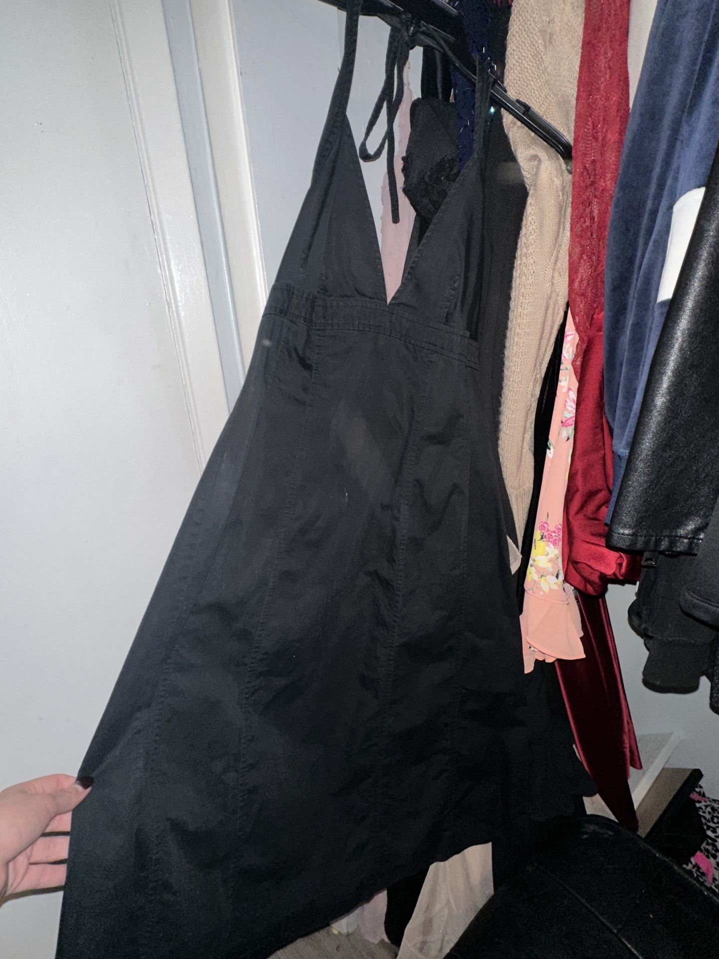 Emo style, black dress