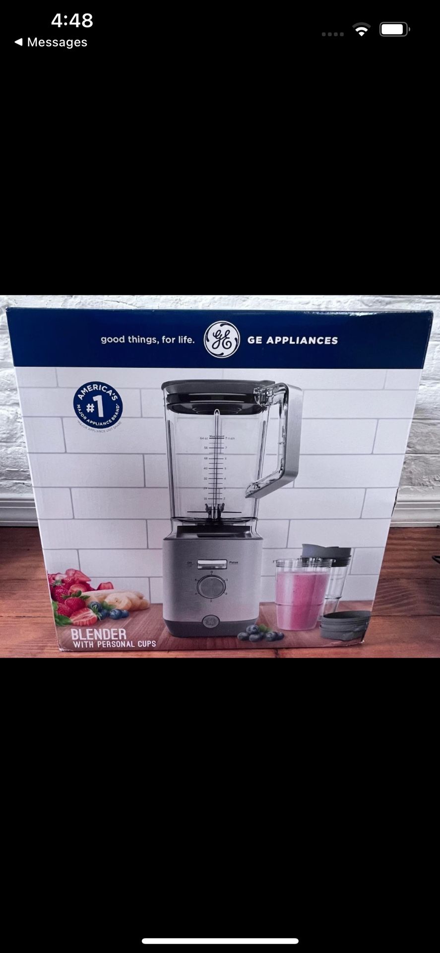 GE G8BCAASSP2SS 64oz 5 Speed Stainless Steel Blender with Personal Blender Cups