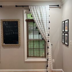 Black And White Tassel Curtains 