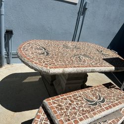 Cement Bench & Table