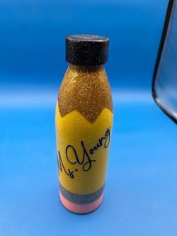 Glitter pencil design plastic bottle
