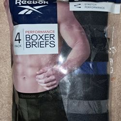 Reebok Performance Training Boxer Briefs Men's Underwear (4 Pack) Size Medium New In The Package