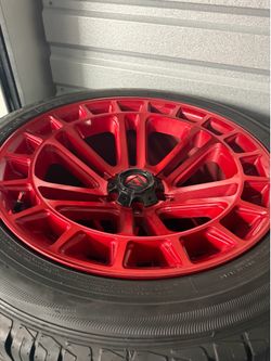 Candy Red Machined RIMS W/Tires