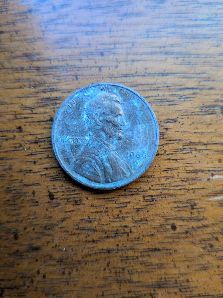 1986 D Mint Mark Penny
