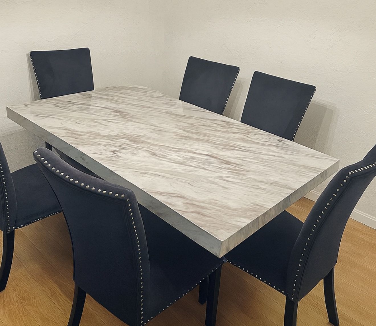 Modern Marble Dining Table Set – 6 Chairs Included