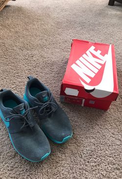NIKE SHOES SIZE 7Y SUEDE SLATE GRAY/GAMMA BLUE
