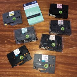 Bundle Of 8 Brother P-Touch Labeler Ribbons And Tapes