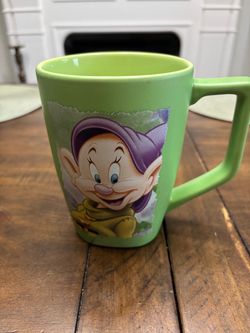 Large green Disney store dopey ceramic mug