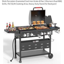 Laudlife Gas Griddle Grill Combo 5 Burners Brand New!