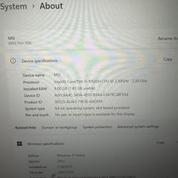 MSI GF63 Gaming Laptop