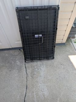 Metal dog house medium size animal carrier bag. All in good condition. $75 for the two