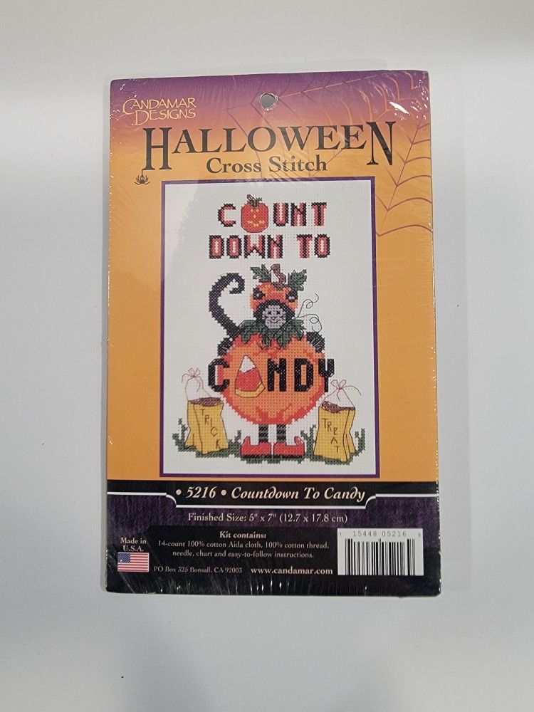 Candamar Designs COUNTDOWN TO CANDY Halloween Cross Stitch Kit Trick Treat 5216