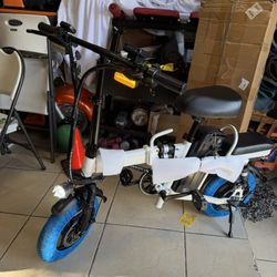 FOLDING ELECTRIC BIKE 500W-20MPH-MAX RANGE 50(PAS)ALARM.TURN LIGHTS.FUL SUSPENSION   2 Seater Electric Bike for Adults, 750 Peak 14" Folding Electric 