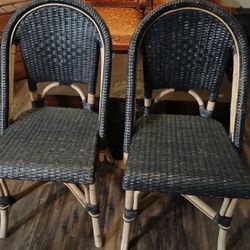 2 Serena & Lilly Riviera Or Style Rattan Chairs 