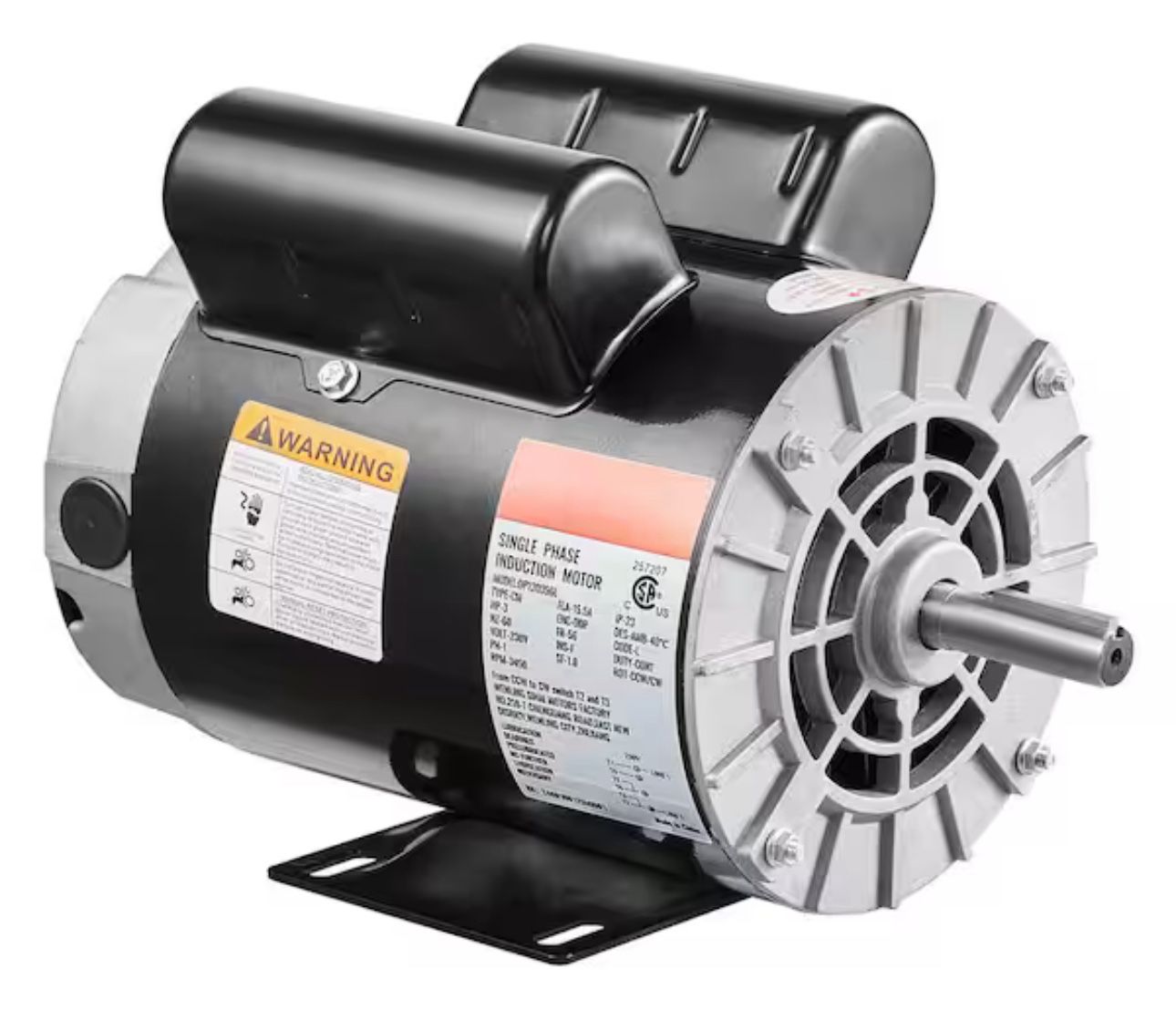 3 HP Electric Motor Compressor Duty 56 Frame 1Phase 115-230V 5/8" Shaft