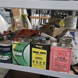 Tons Of Paint And Paint Supplies Auto Body Paint Thinner Lacquer So Much More