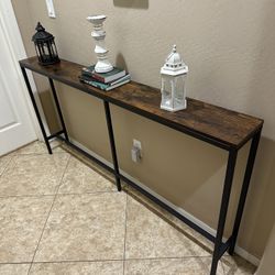Console Entryway Sofa Table Rustic Brown 63L 